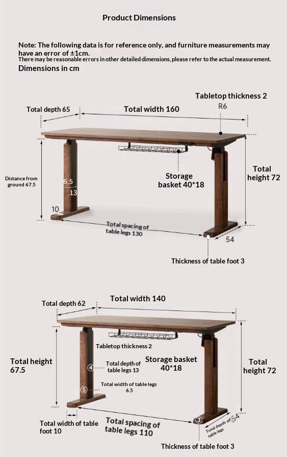 Black Walnut, Oak, Sandalwood, Ash Solid Wood Electric Elevating Desk