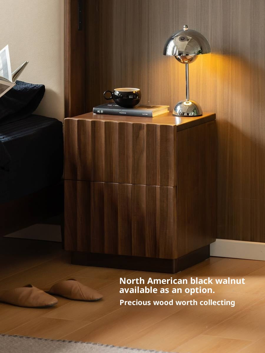 Poplar, Black Walnut Solid Wood Antique Style Nightstand