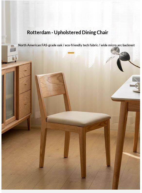 4 pcs set Oak Solid Wood Soft Packed Dining Chair