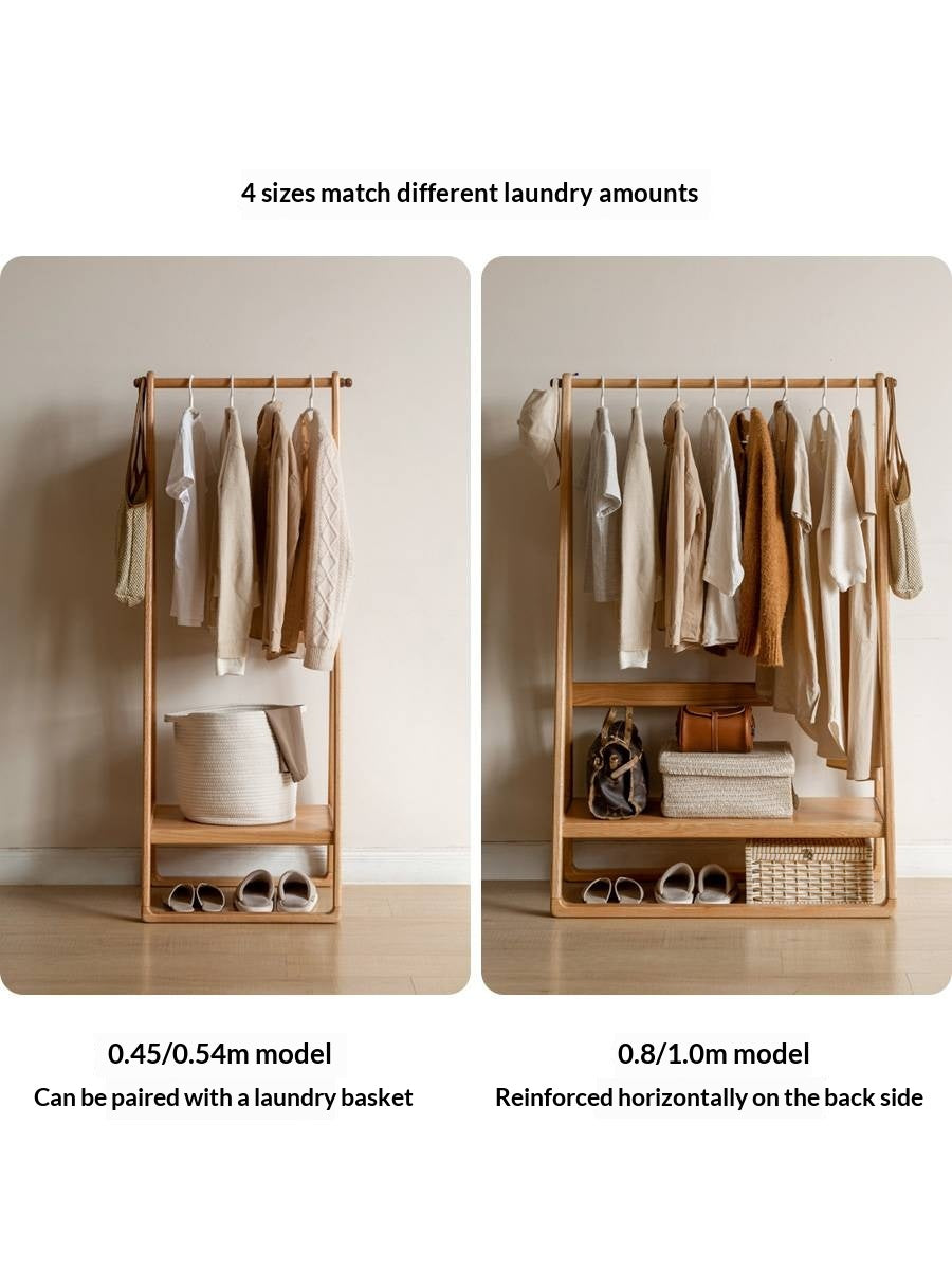 Solid Rubberwood Nordic Minimalist Standing Hanger