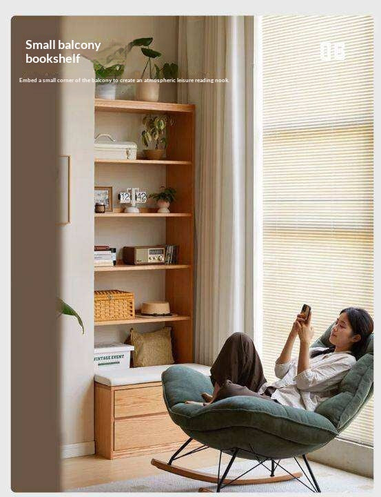 Oak, Ash Solid Wood Wall-To-Wall With Seat Combined Bookshelf