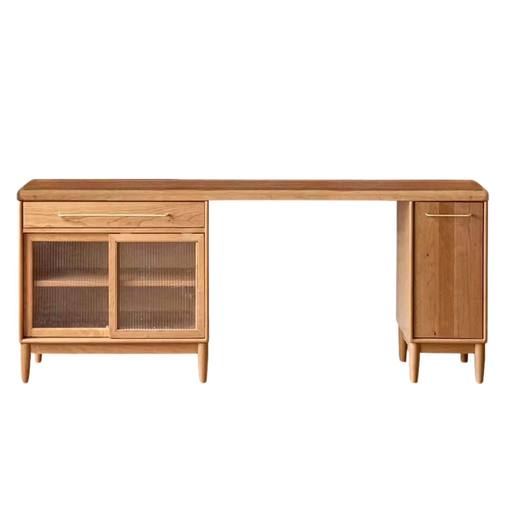 Cherry, Oak Solid Wood, Solid RubberWood Japanese Style Buffet Cabinet