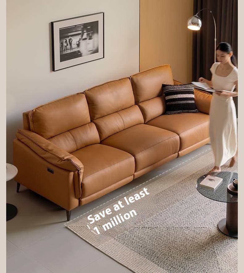 Genuine Leather Italian Style Zero-Wall Electric Recliner Sofa