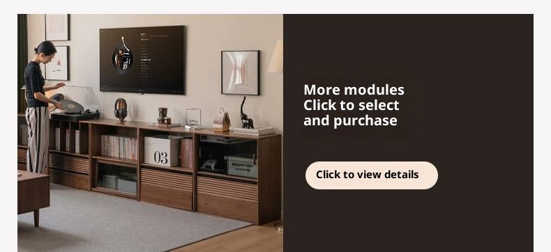 Black Walnut Solid Wood Italian Light Luxury Bookcase