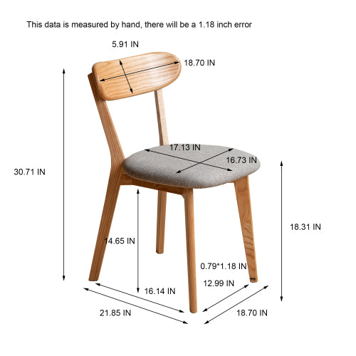 Oak Solid Wood Upholstered Dining Chair