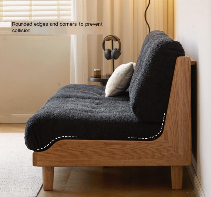 Oak Solid Wood fabric detachable washable sofa