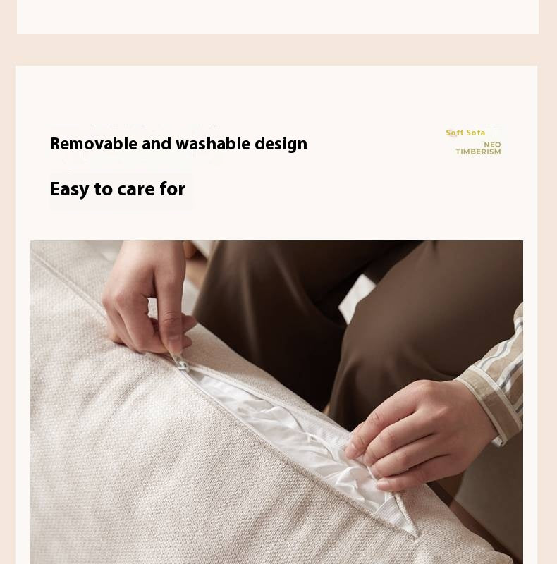 Fabric retractable sofa bed white cream style dual-purpose