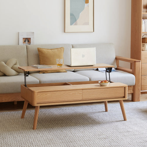 Oak Solid Wood Elevating Coffee Table