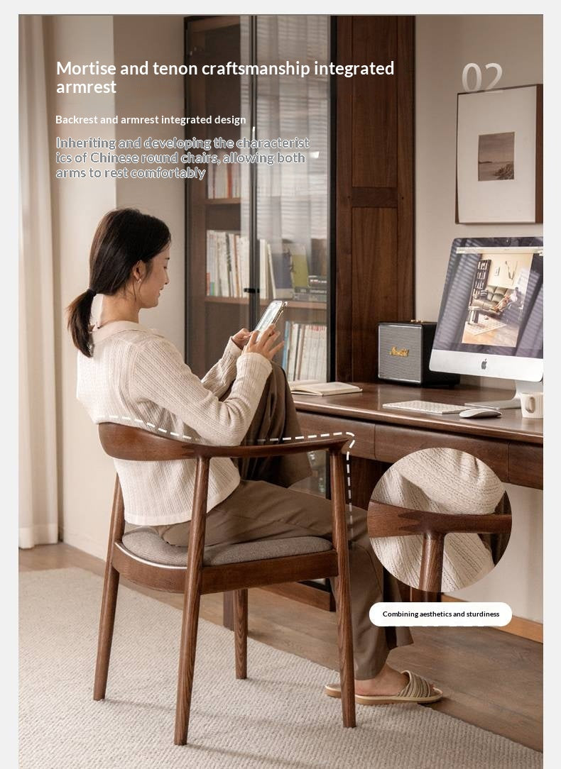 Ash Solid Wood Nordic Style Presidential Chair