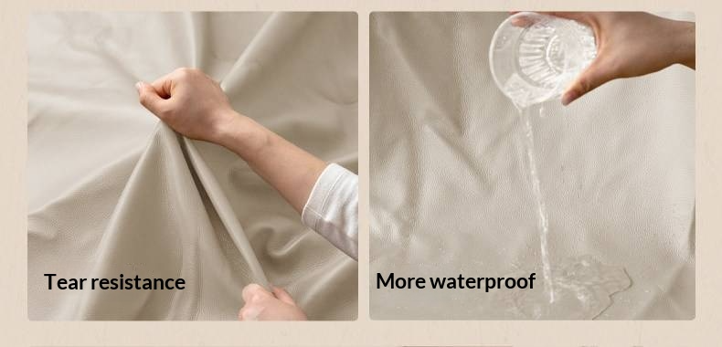 Black Walnut Solid Wood Genuine Leather Soft Bed