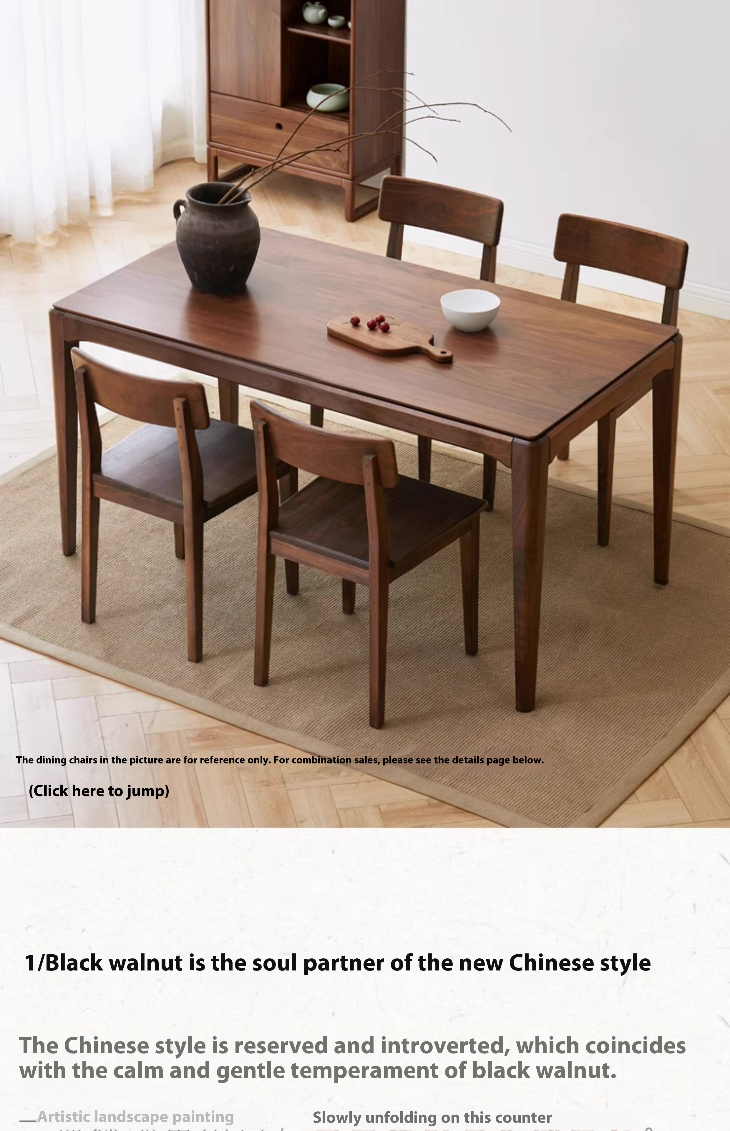 Black Walnut, Ash Solid Wood Modern Light Luxury Nordic Dining Table
