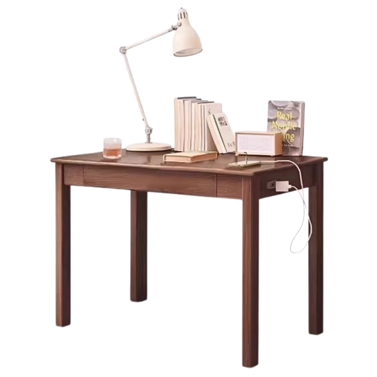 Oak, Ash Solid Wood USB Office Desk