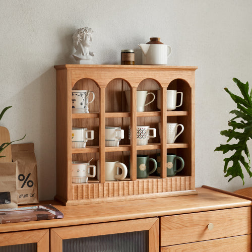 Cherry Solid Wood Kitchen Storage Rack Table Cup Holder