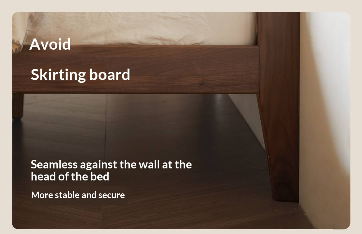 Black Walnut Solid Wood Modern Double Bed