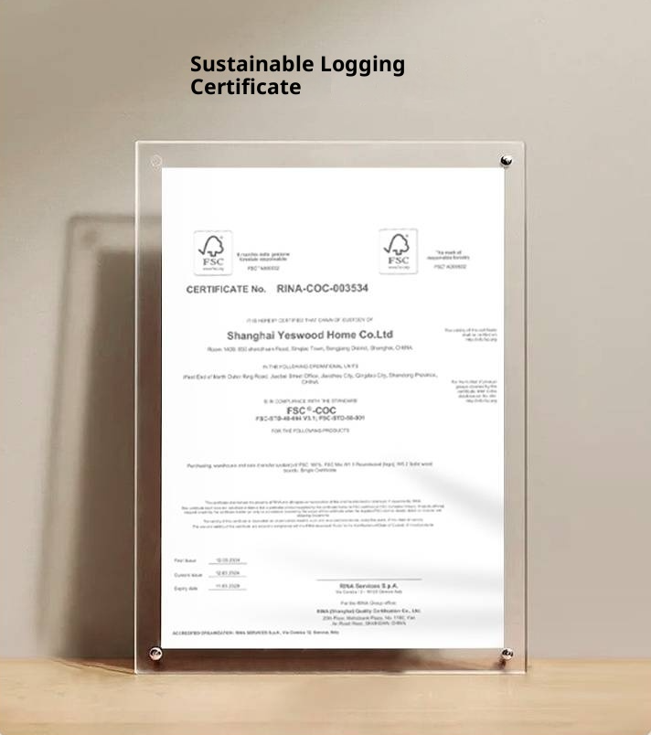 Oak, Ash Solid Wood Luminous Suspended Bed, Nordic Style