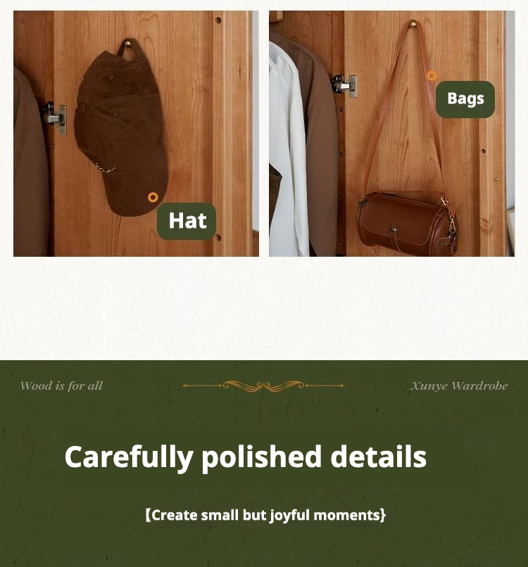 Cherry Solid Wood Fascinating Wardrobe.
