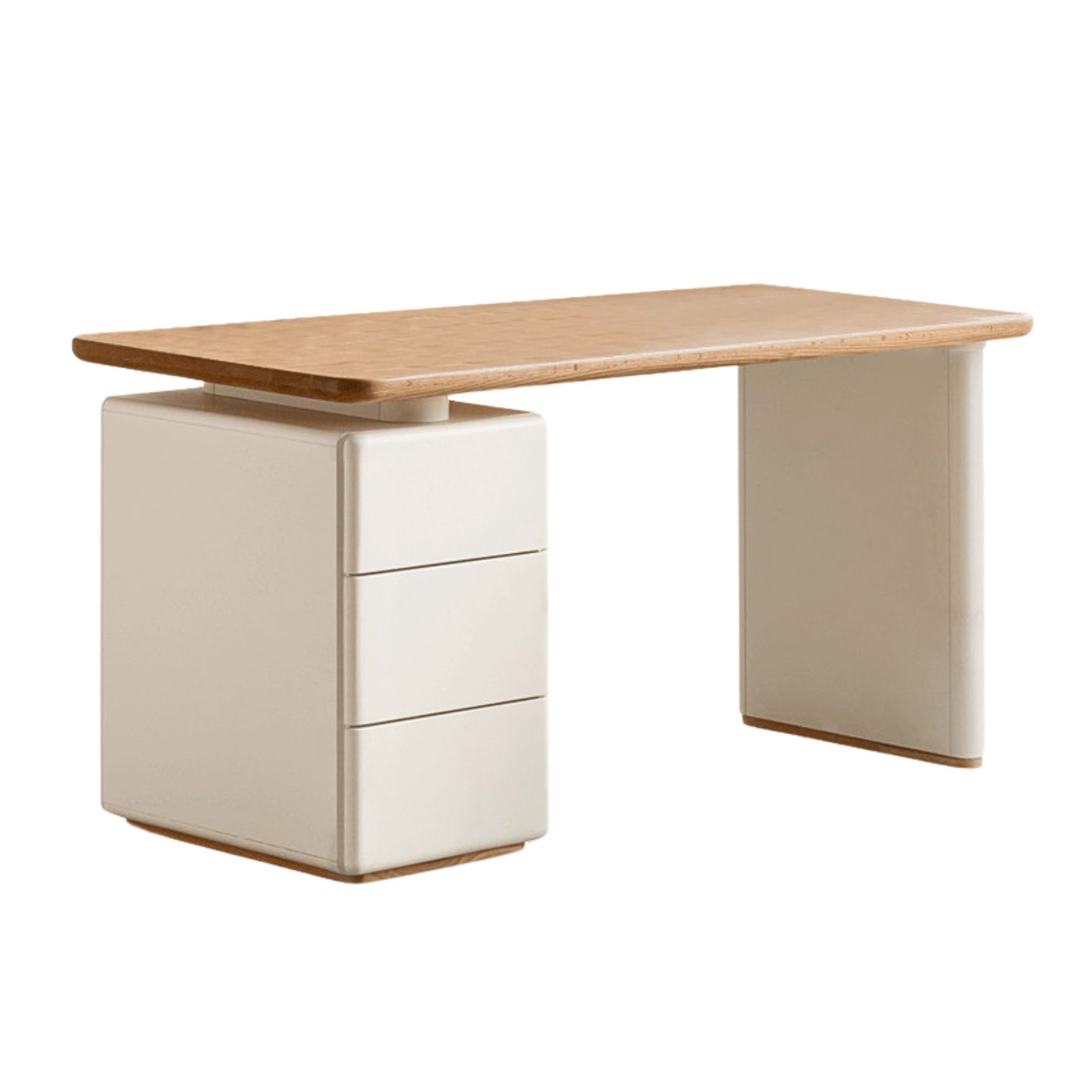 Oak Solid Wood Desk With Lower Cabinet