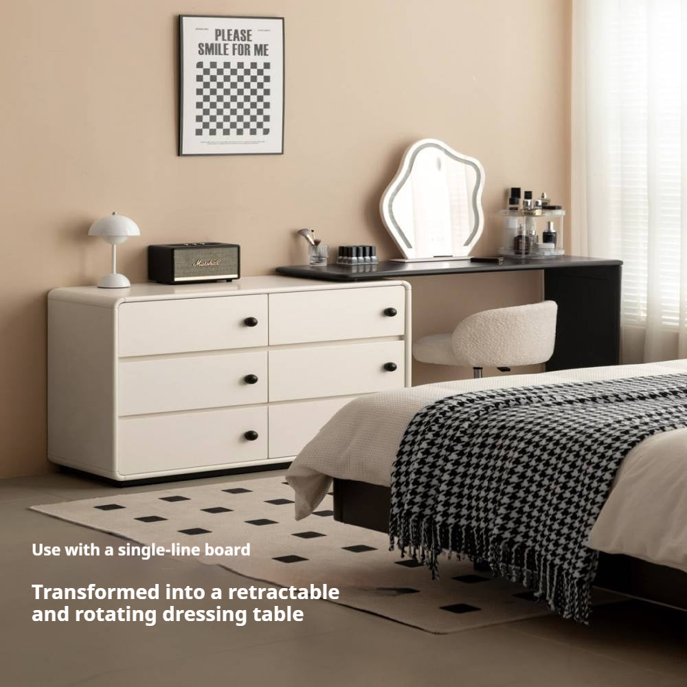 Solid Rubberwood Modern Drawer Chest