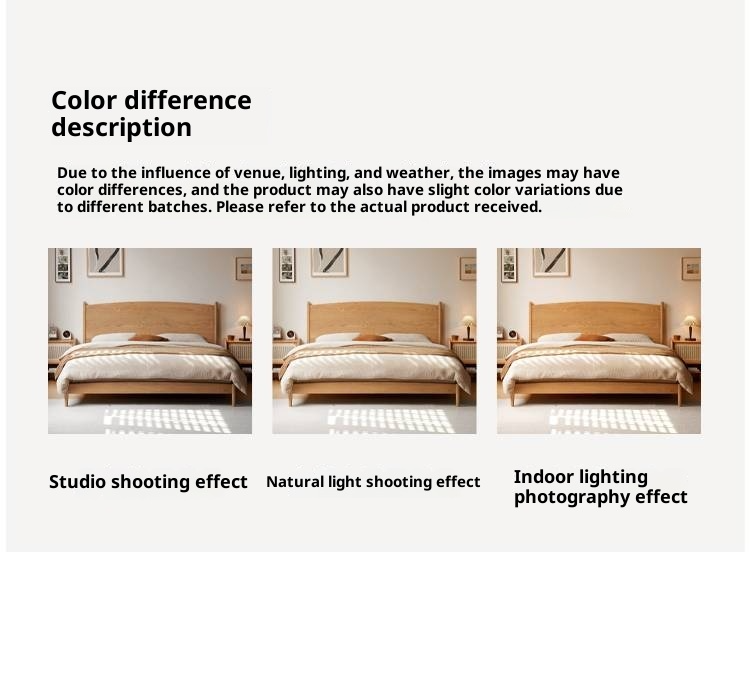 Oak Solid Wood Modern Simple Large Bed