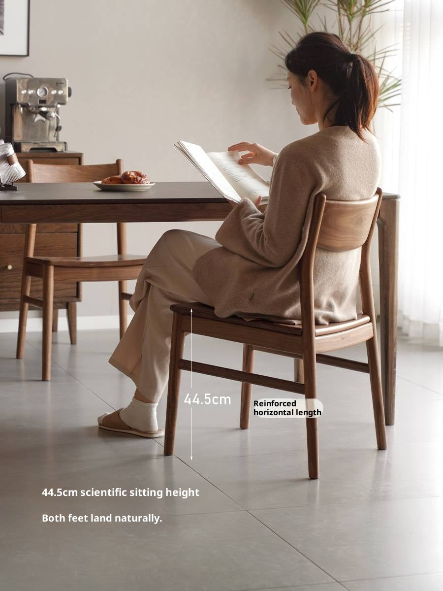 Set 4 Pcs Black, Walnut, Ash, Oak, Beech, Sandalwood Solid Wood Dining Chair