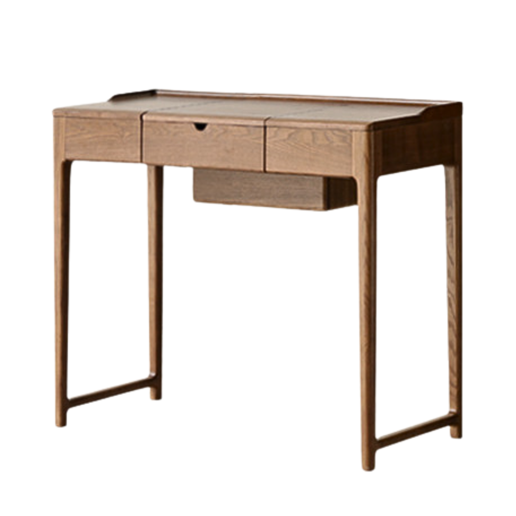 Ash Solid Wood Small Flip Vanity Table.