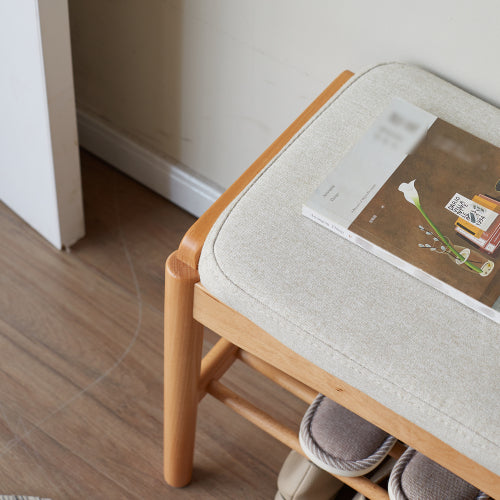 Beech Solid Wood Shoe Storage Bench