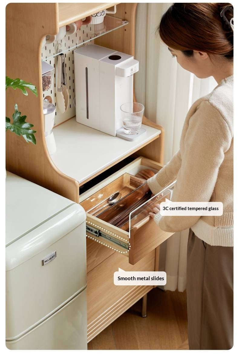 Beech Solid Wood Rock Board Dining Sideboard