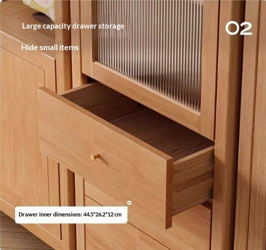 Solid Rubberwood Bookcase with Storage and Display Shelves