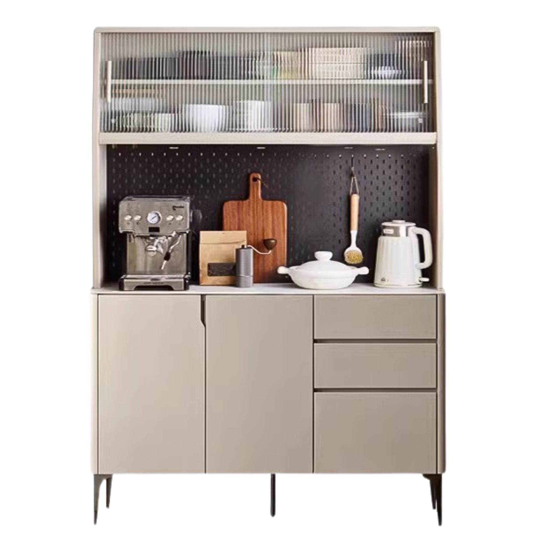 Poplar Solid Wood Light Luxury Dining Sideboard