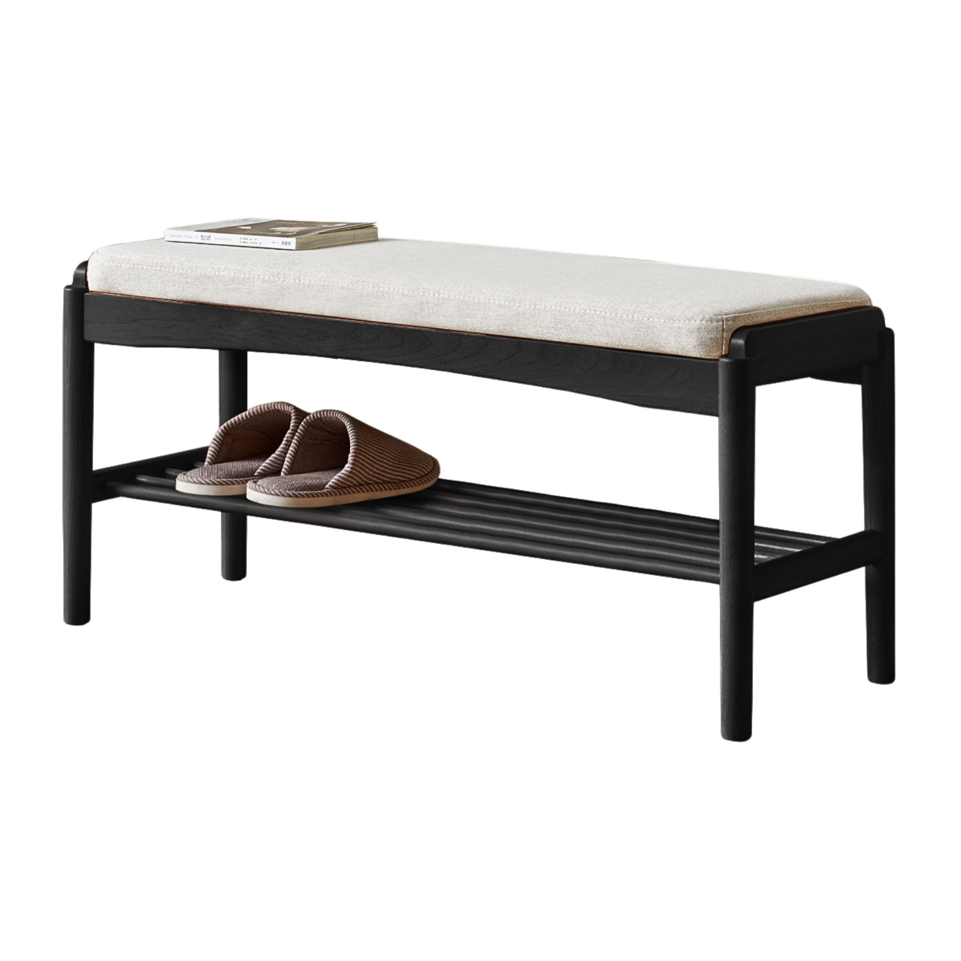Back Walnut, Oak, Beech, Cherry Solid Wood Shoe Storage Bench