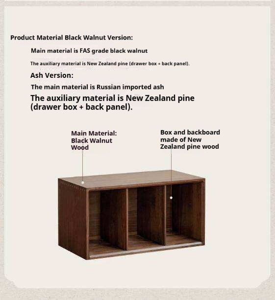 Ash, Black Walnut Solid Wood Free Combination Multifunctional Bookcase.