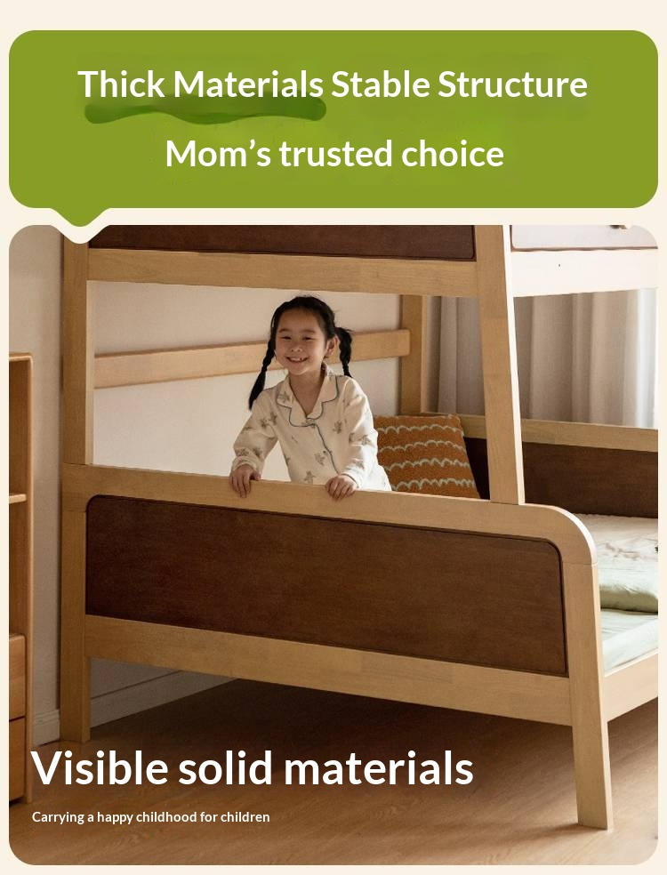 Rubberwood Solid Wood Children's Bunk Bed