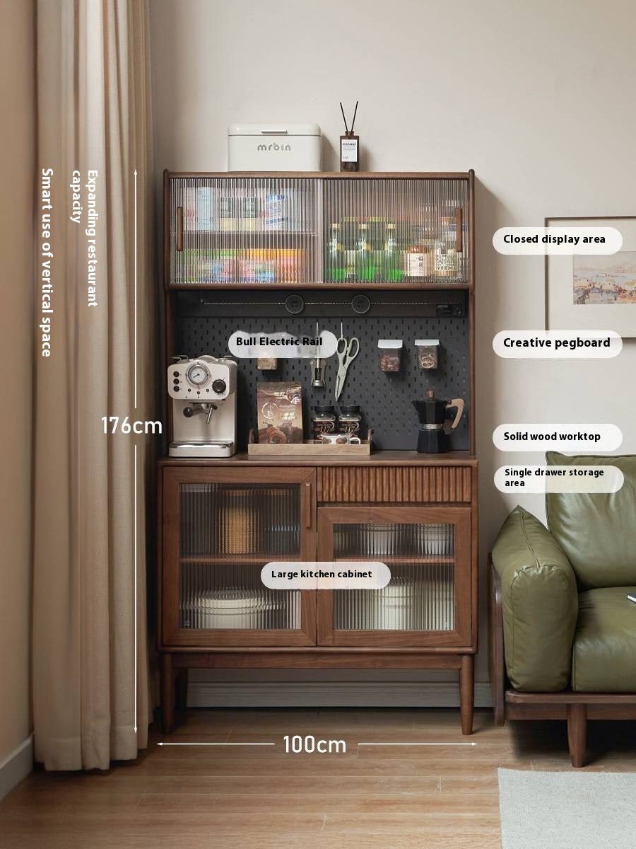 Oak, Black Walnut, South American Walnut, Solid Longan Hardwood, Red Zebrawood Solid Wood Light Luxury Sideboard