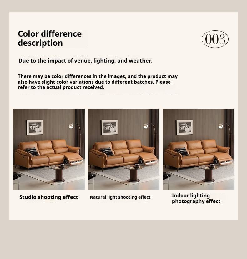 Genuine Leather Italian Style Zero-Wall Electric Recliner Sofa