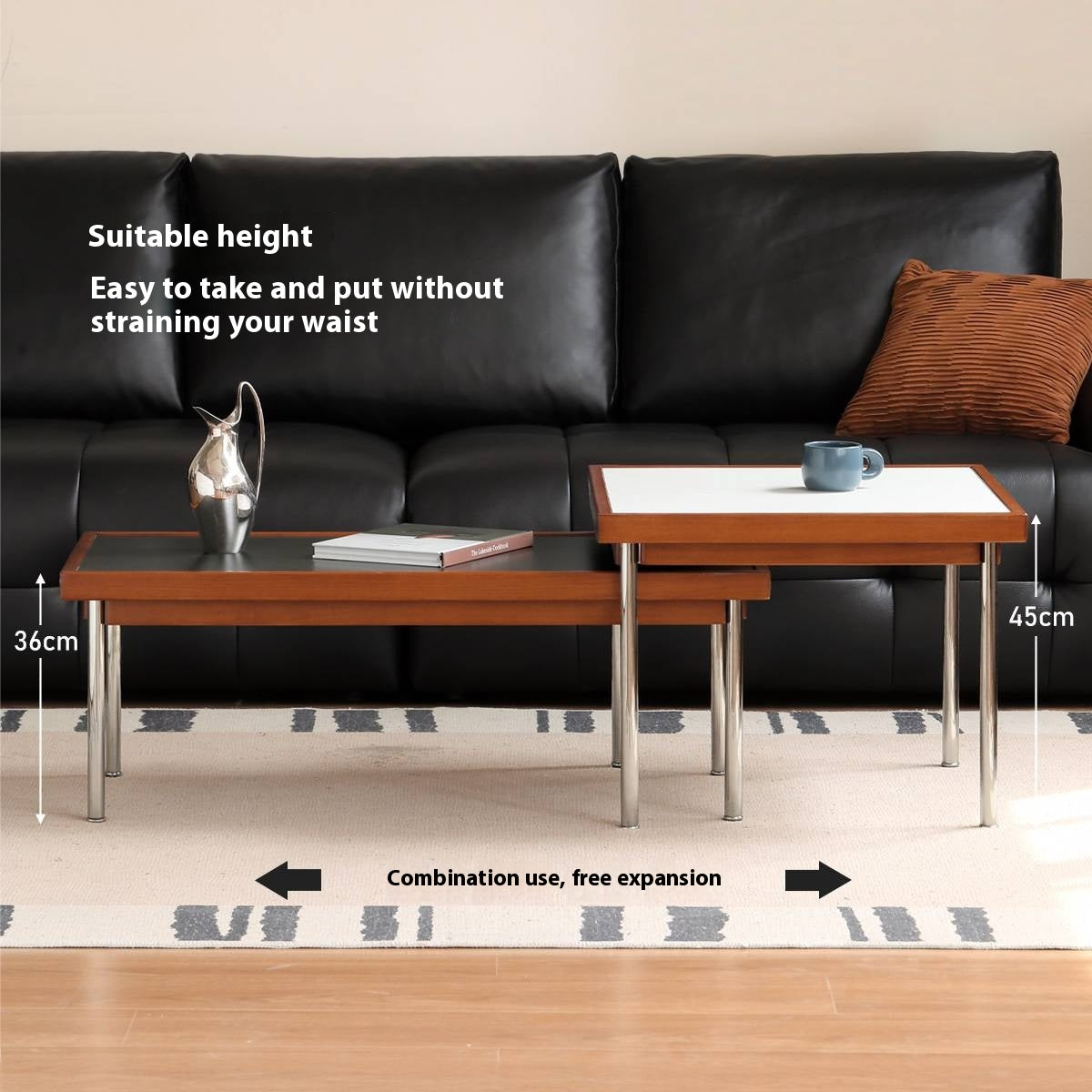 Poplar Solid Wood Ancient Square Coffee Table