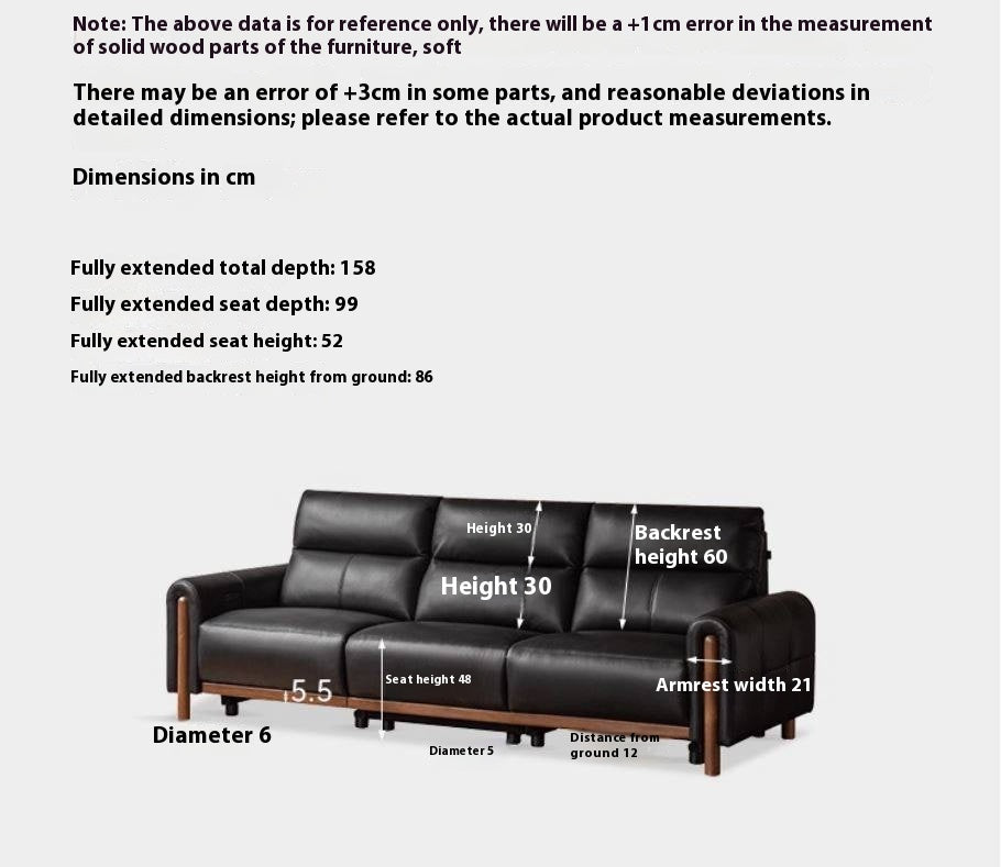 Top Grain Genuine Leather Zero Wall Power Reclining Sofa