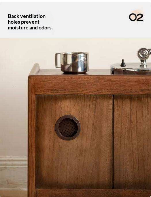 Oak Solid Wood, Solid Rubberwood Nordic Style Nightstand