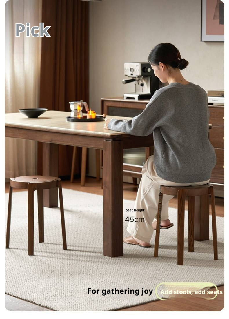 Ash, Solid RubberWood Stackable Stool