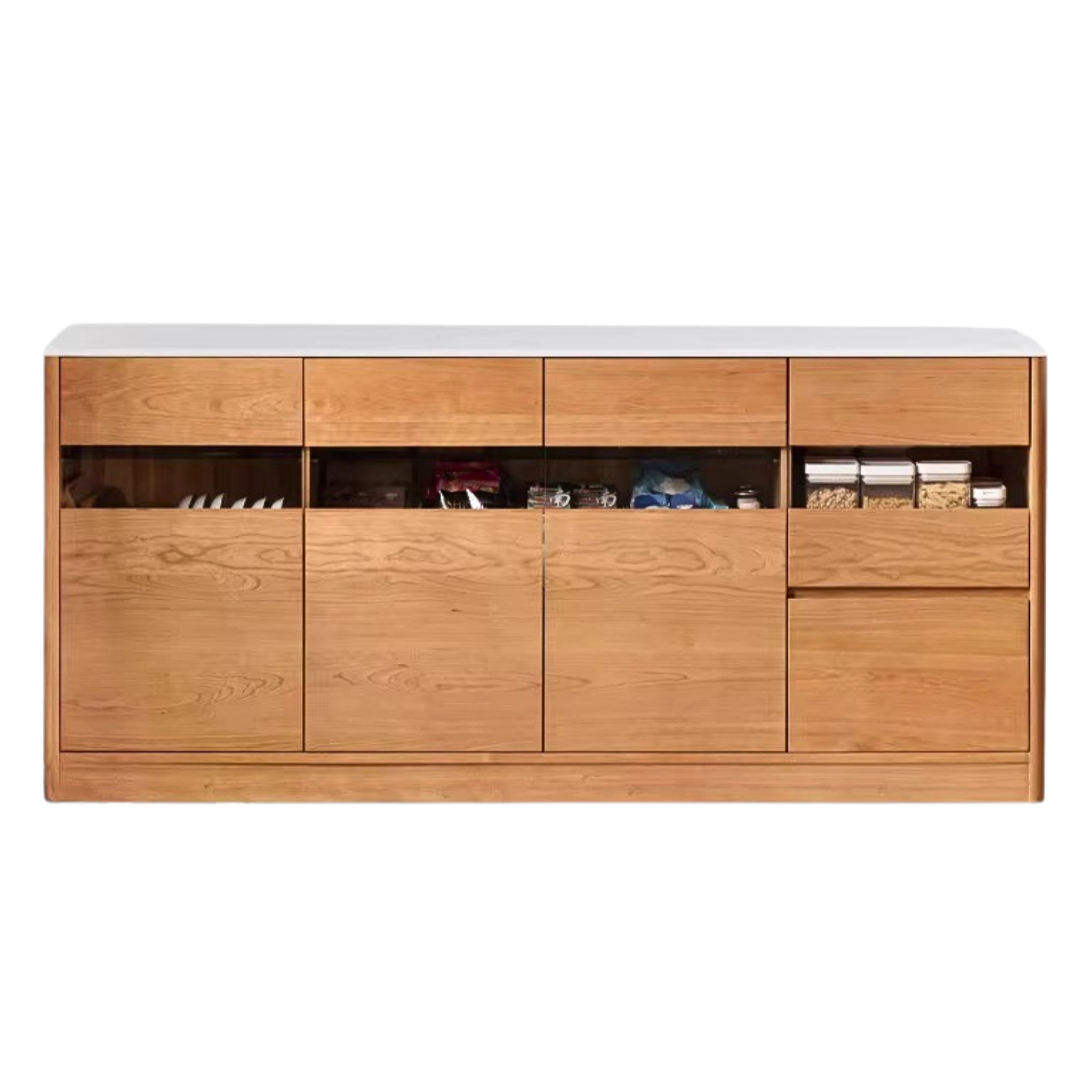 Cherry Solid Wood Large Capacity Storage Sideboard