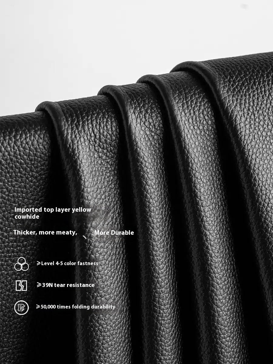 Genuine Leather Sofa Zero-Wall Electric Recliner with Extendable Function and Piano-Key Controls