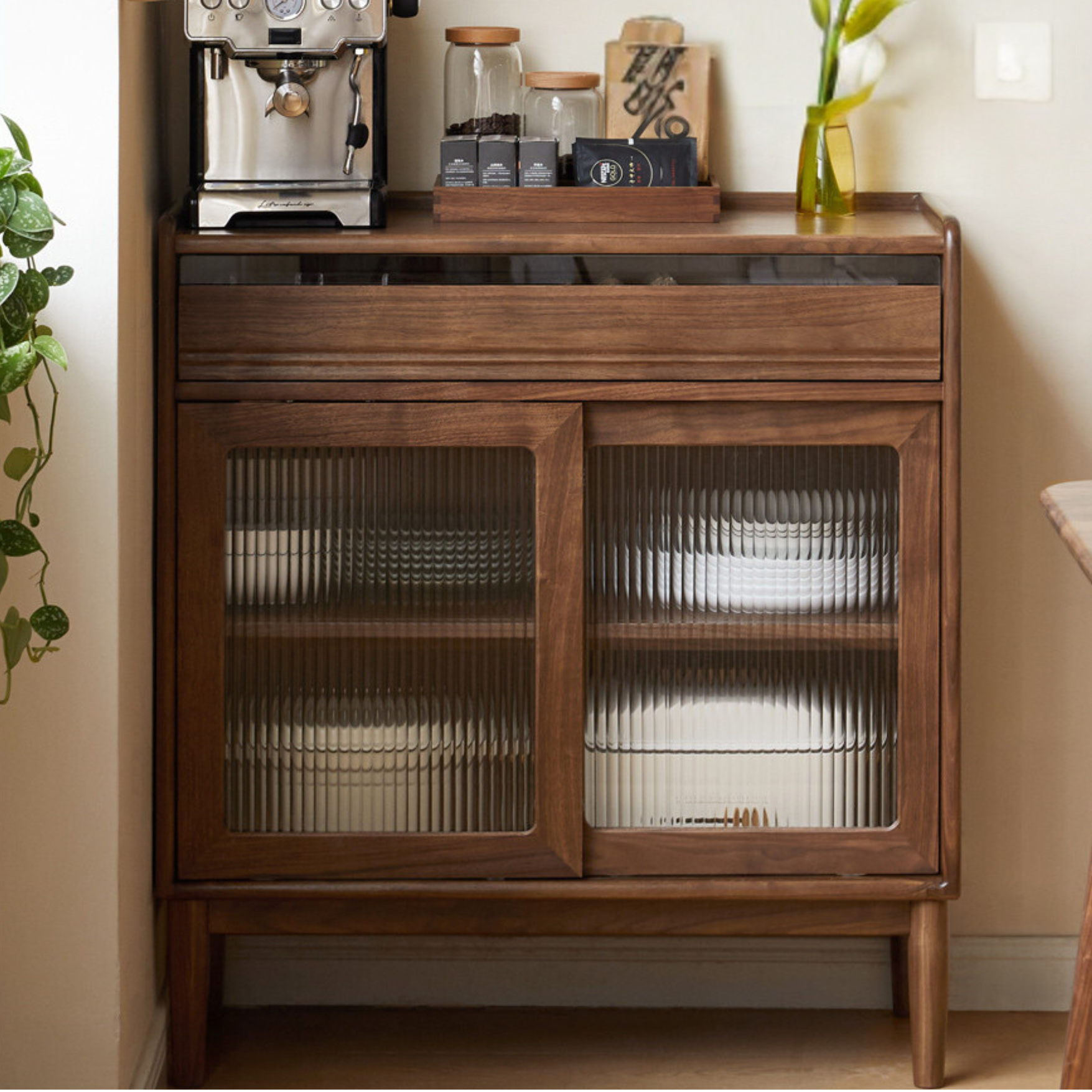 Black Walnut Solid Wood Modern Simple Dining Sideboard