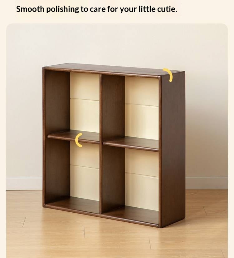 Solid Rubberwood Retro Style Children's Bookcase
