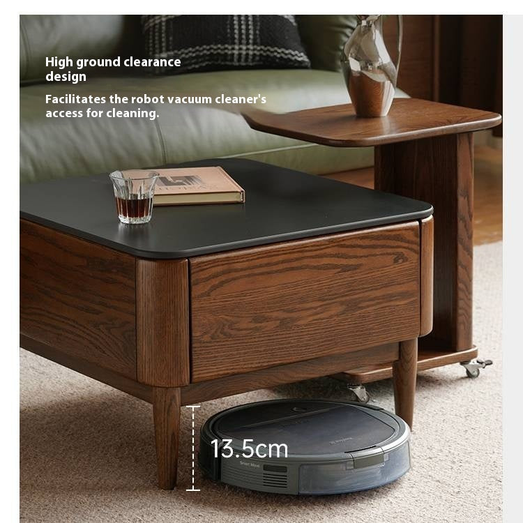 Oak Solid Wood Mobile Coffee Table