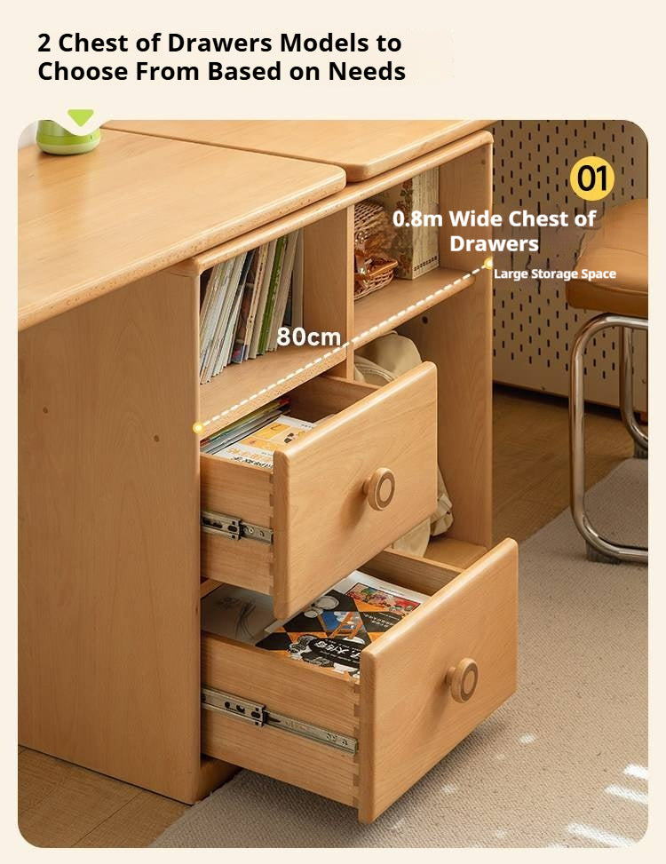 Beech Solid Wood Telescopic Student Writing Desk