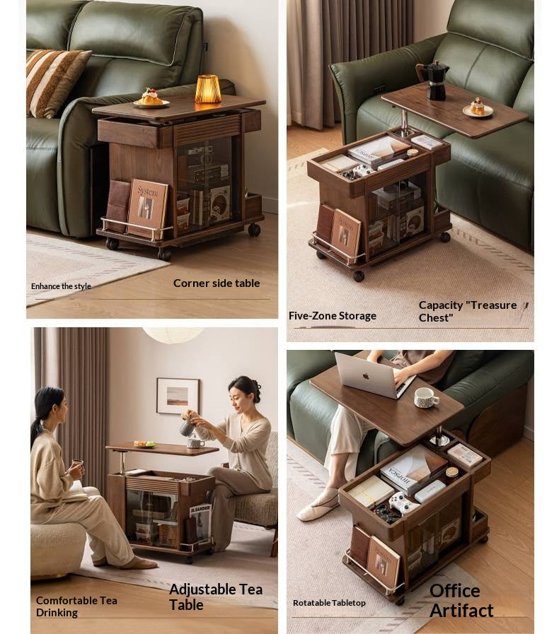 Black Walnut Solid Wood Italian Light Luxury Style Side Table