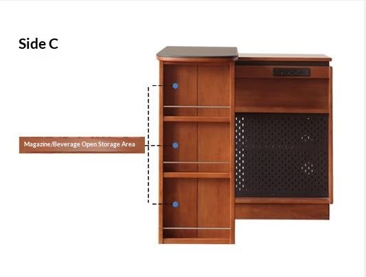 Tulipwood Solid Wood Vintage Style Stone Slab Bar Table