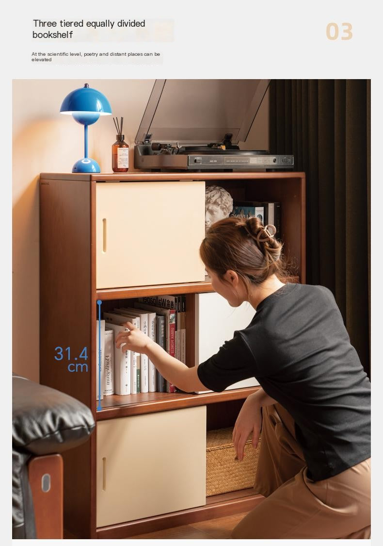 Poplar Solid Wood Bauhaus Side Cabinet.