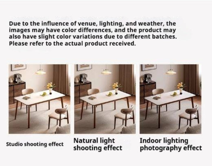 Beech Solid Wood Rock Board Dining Table