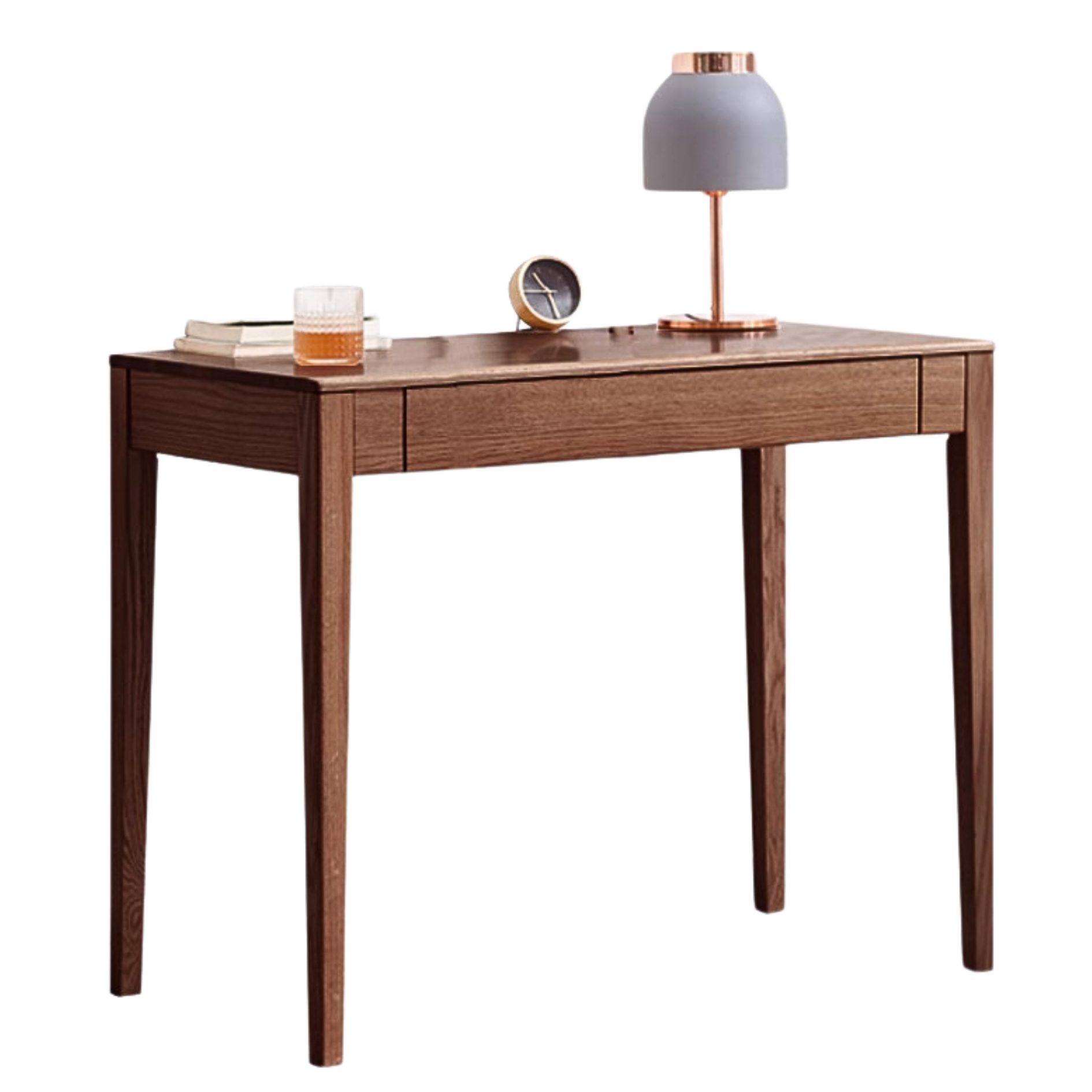 Solid Rubberwood, Oak Solid Wood Small Desk