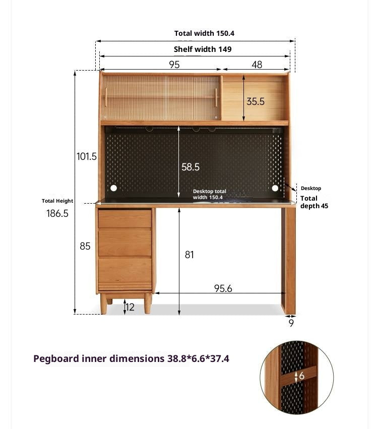 Cherry Solid Wood Rock Plate Sideboard